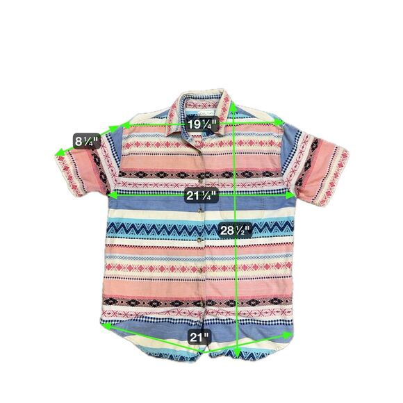 VINTAGE Kikomo Button Up Shirt Womens M Aztec Southwestern Western - Picture 9 of 9